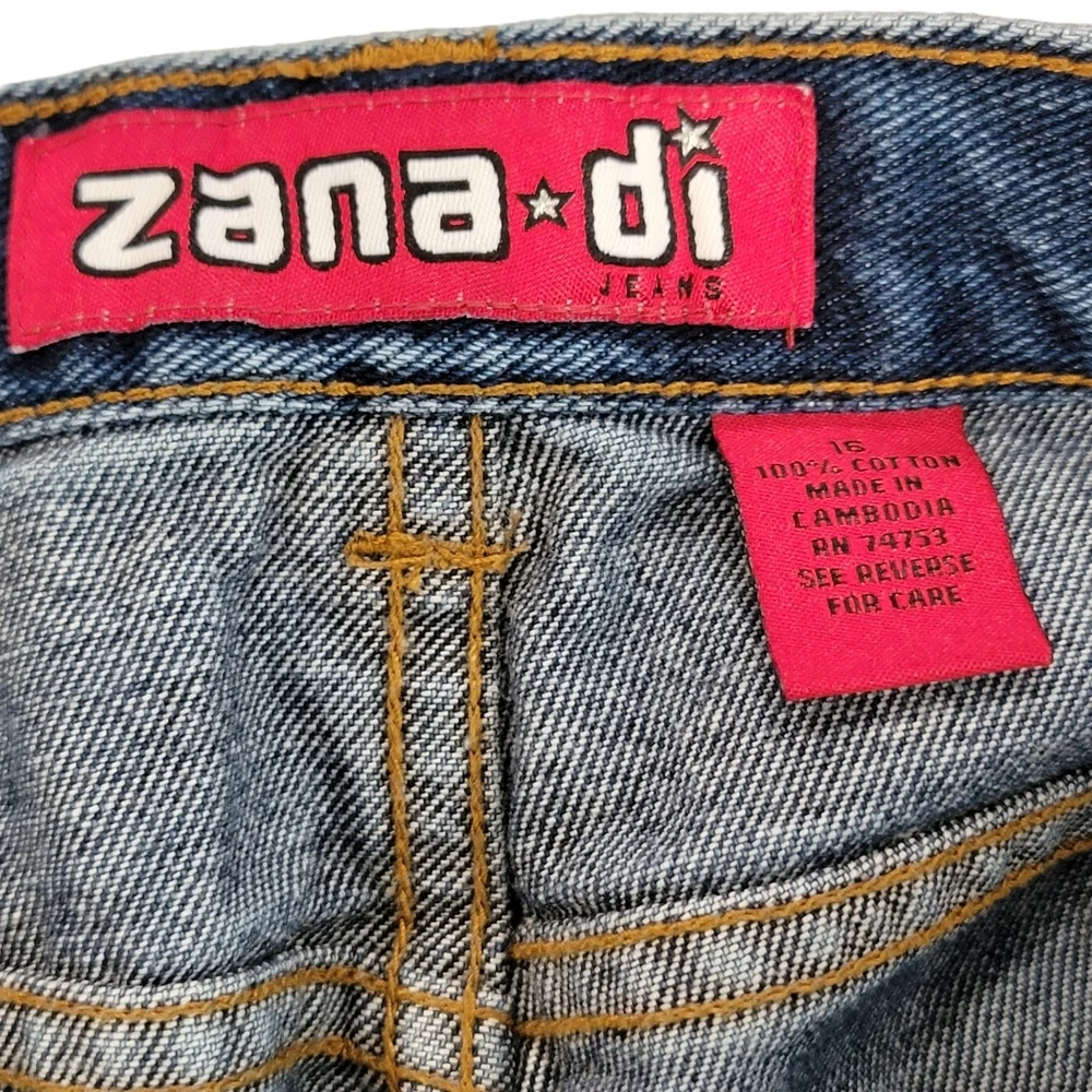 Zana Di Flare Blue Denim Jeans 100% Cotton Curvy Fit Size Women's 16